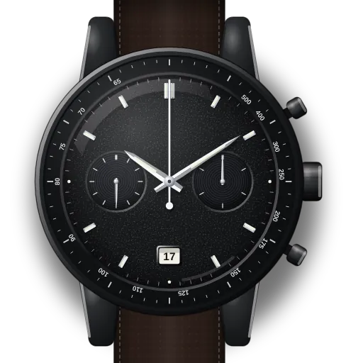 Illustration of the Omega Speedmaster Dark Side of the Moon dial (our own drawing, not a product photo)